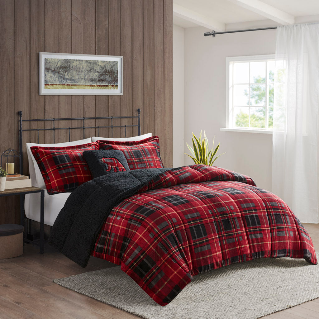 Alton Plush to Sherpa Down Alternative Comforter Set