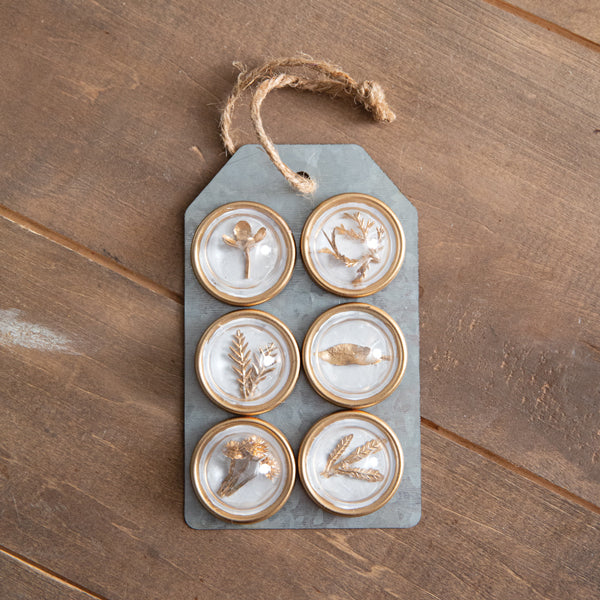 Encapsulated Botanicals Magnet Set - Gold