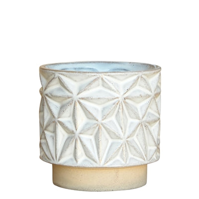 Ramos Geometric Cachepot, Stoneware - 4"