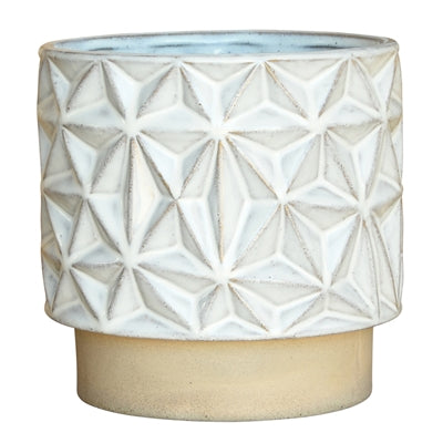 Ramos Geometric Cachepot, Stoneware - 6"