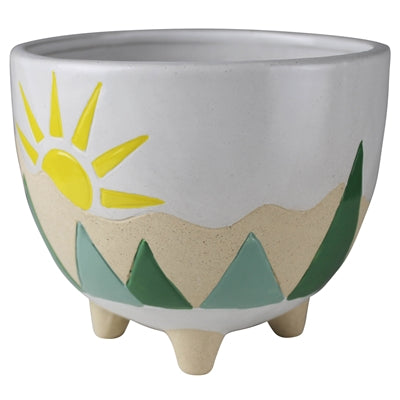 Mountainscape Cachepot, Ceramic