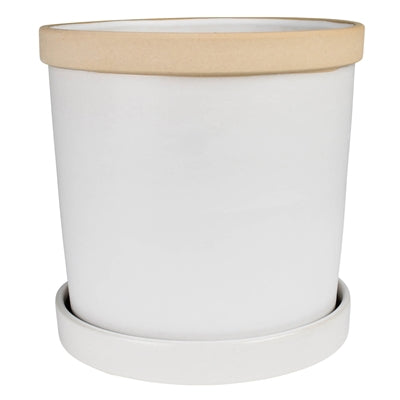 June Cachepot with Saucer, Ceramic - 4”