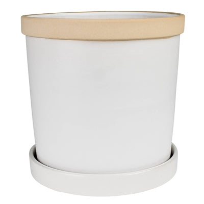 June Cachepot with Saucer, Ceramic - 6”