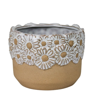 Daisy Rim Cachepot - 4”