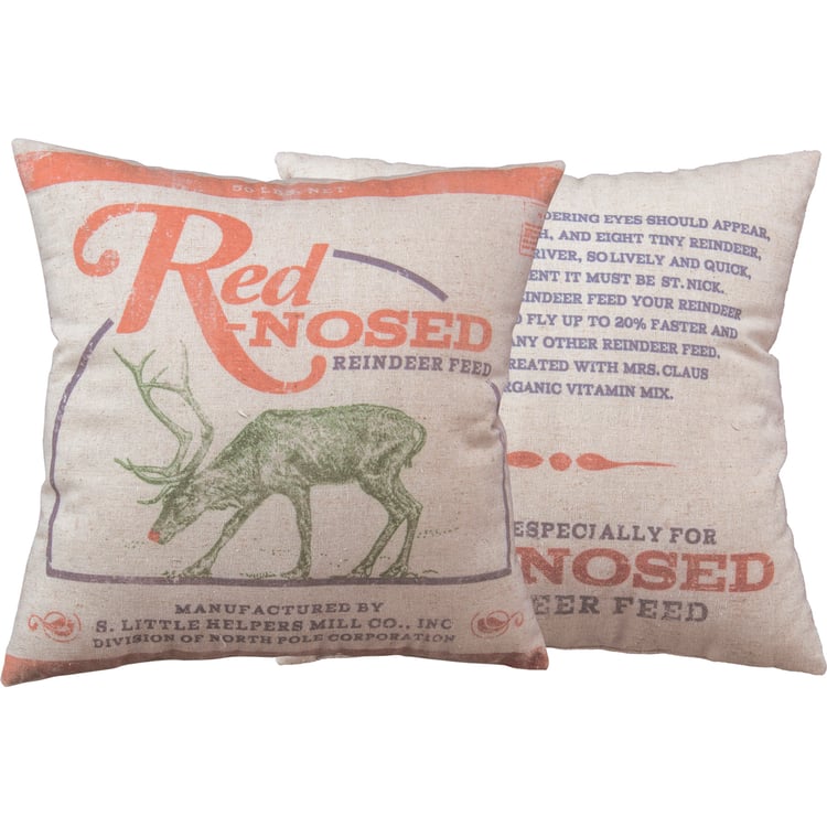 Reindeer Feed Sack Pillow