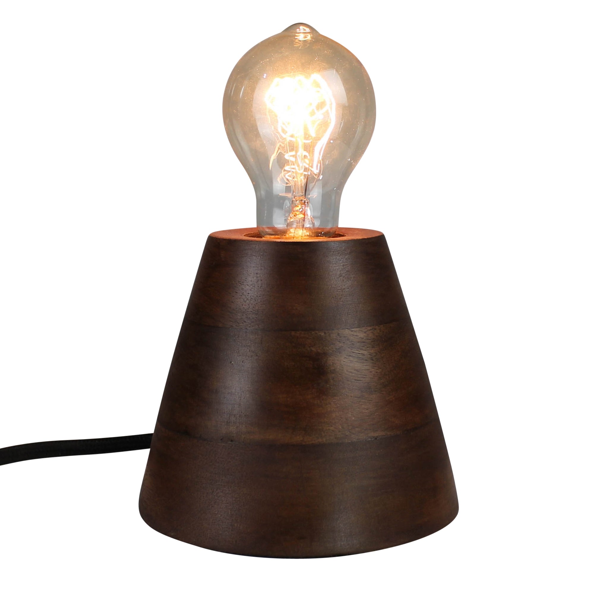 Wood Cone Table Lamp