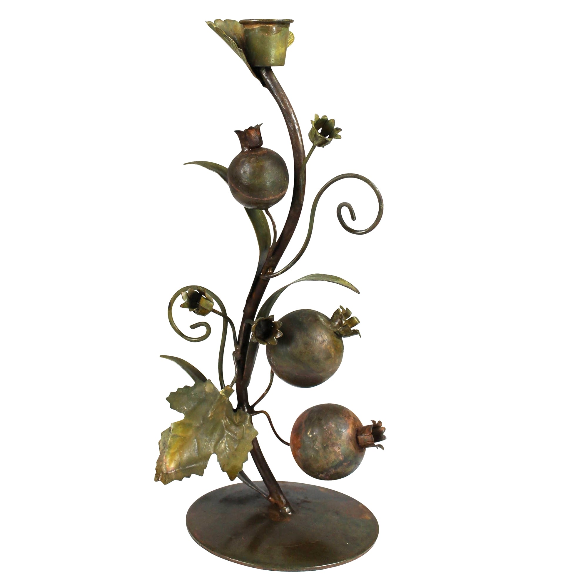 Pomegranate Taper Holder, Metal