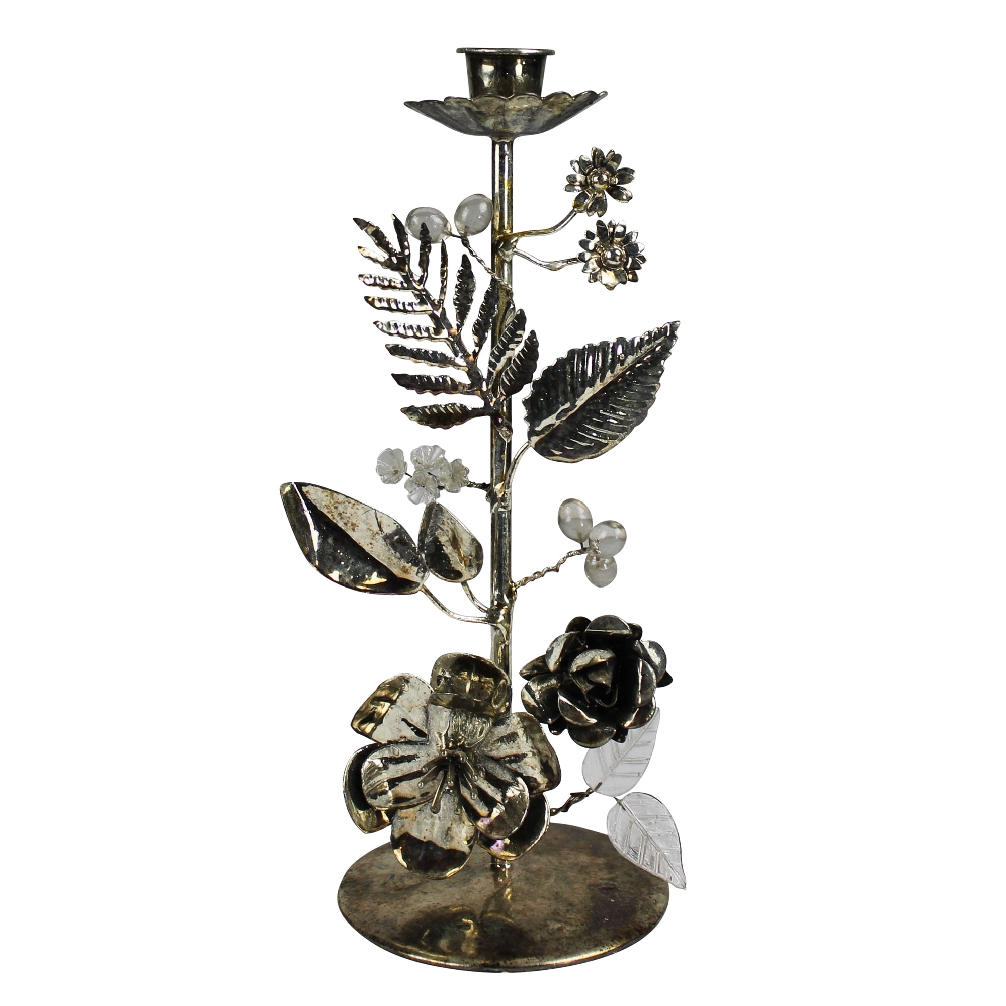 Floral Taper Holder, Metal