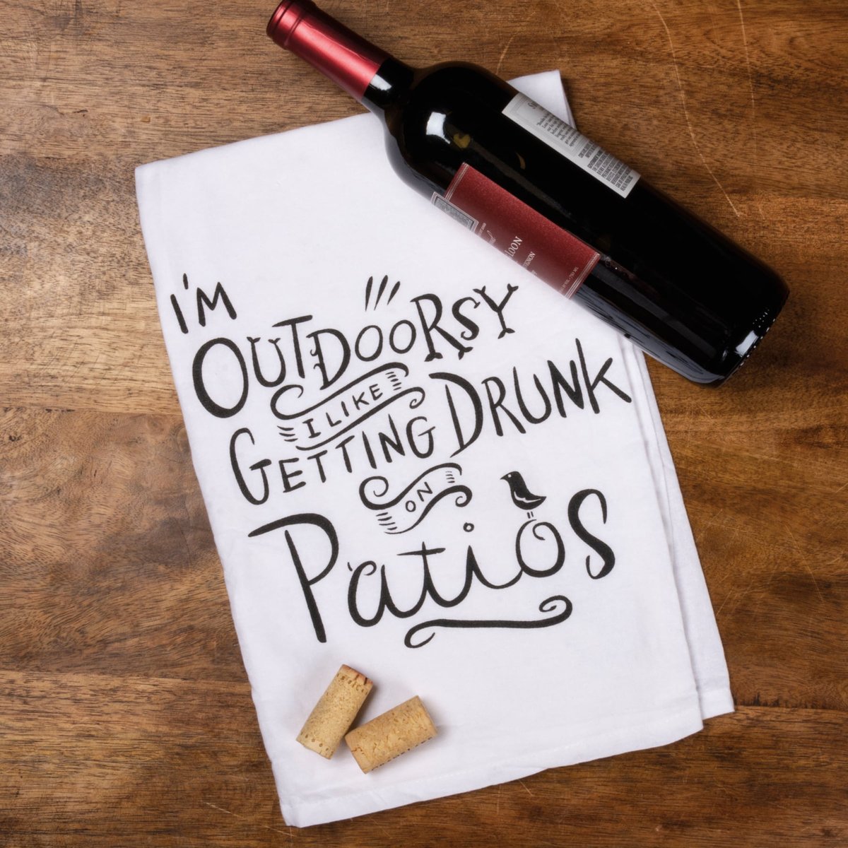 Outdoorsy Drunk Kitchen Towel