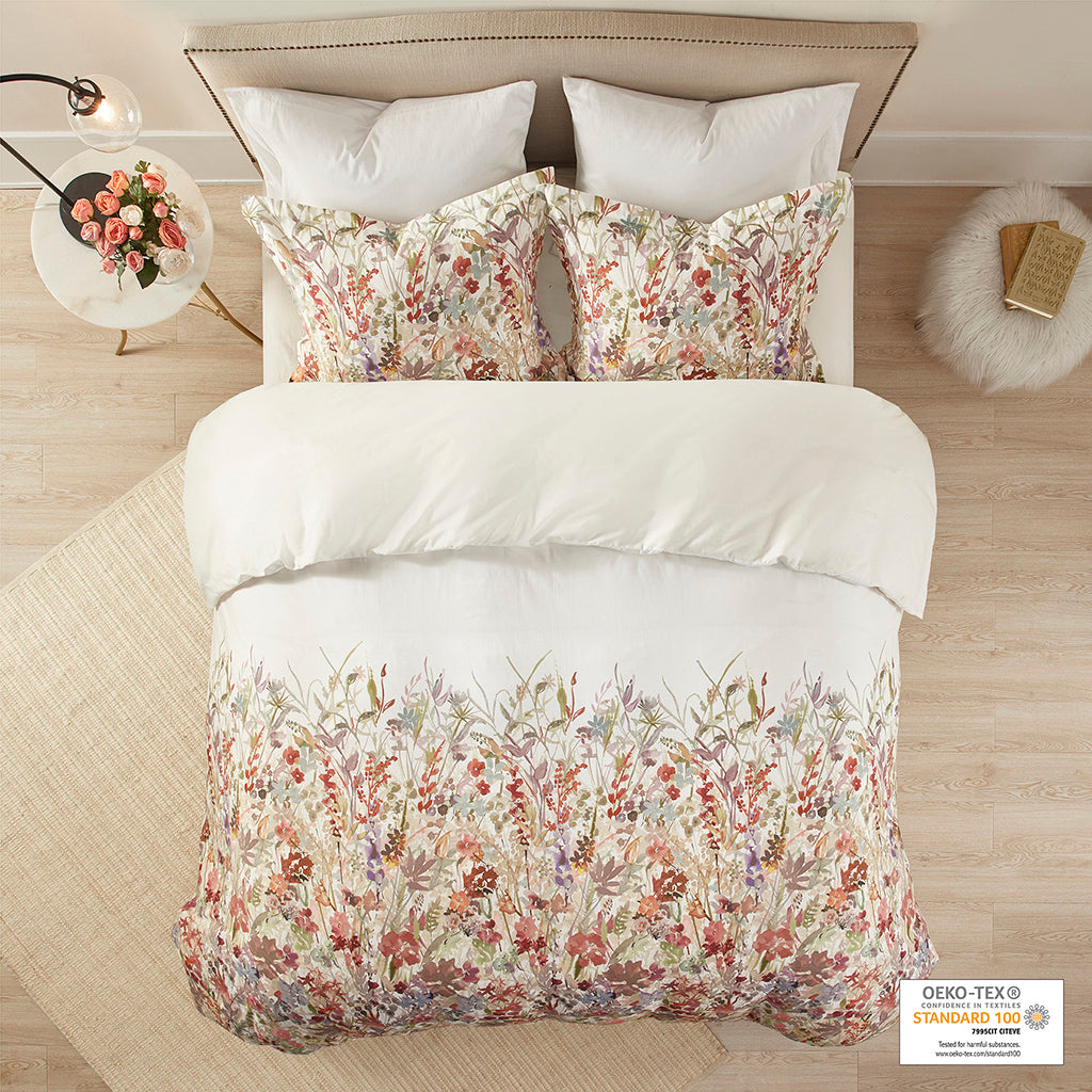 Mariana 3 Piece Cotton Printed  Duvet Cover Set