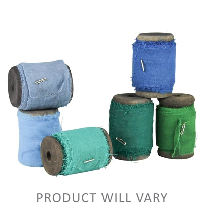 Sari Ribbon on Spool, Green/Blue, Set/12
