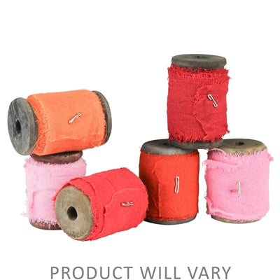 Sari Ribbon on Spool, Red/Orange, Set/12
