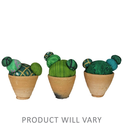 Recycled Sari Cactus in Pot