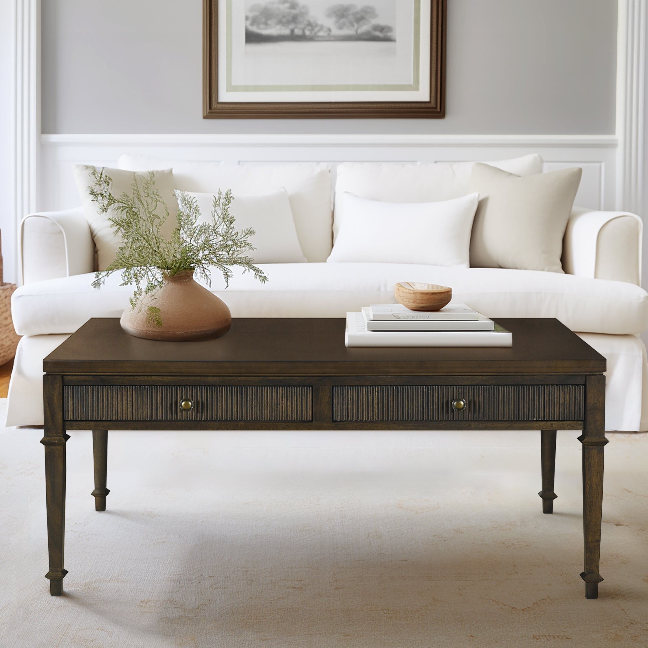 Kenna Fluted 2-drawer Storage Console Table