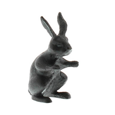 Curious Rabbit - Cast Iron Hare - Antique Black