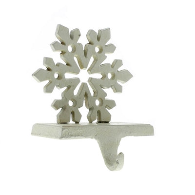 Snowflake Stocking Holder - Cast Iron - Antique White