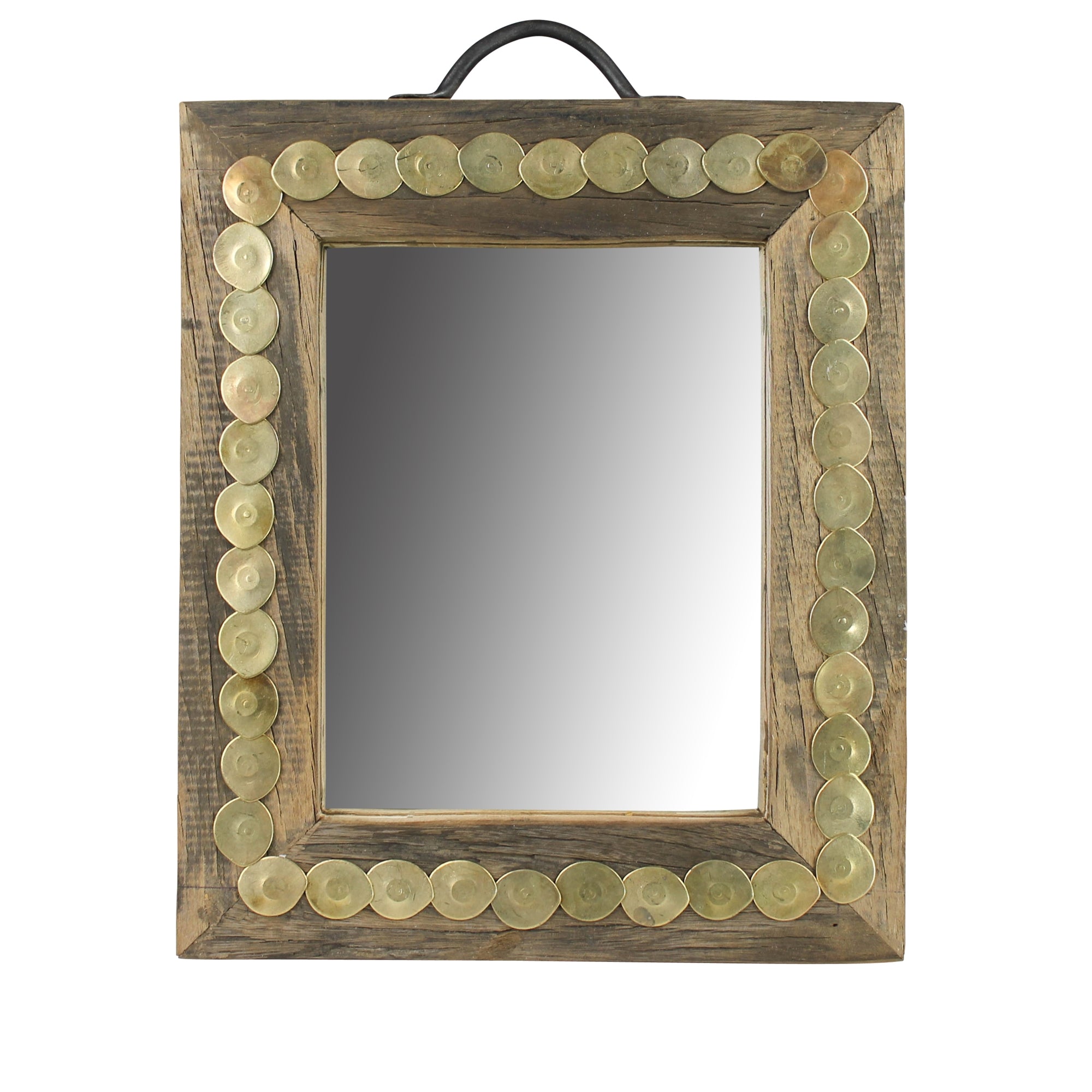 Mirror with Nail Boarder, Wood - Sm