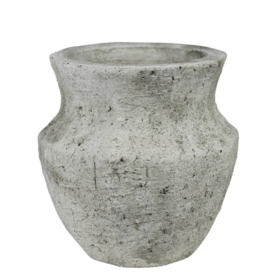 Toullon Vase, White Cement - Sm