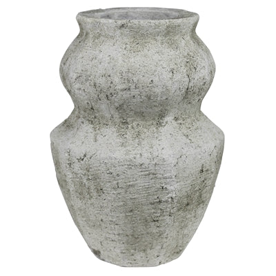 Toullon Vase, White Cement - Lrg