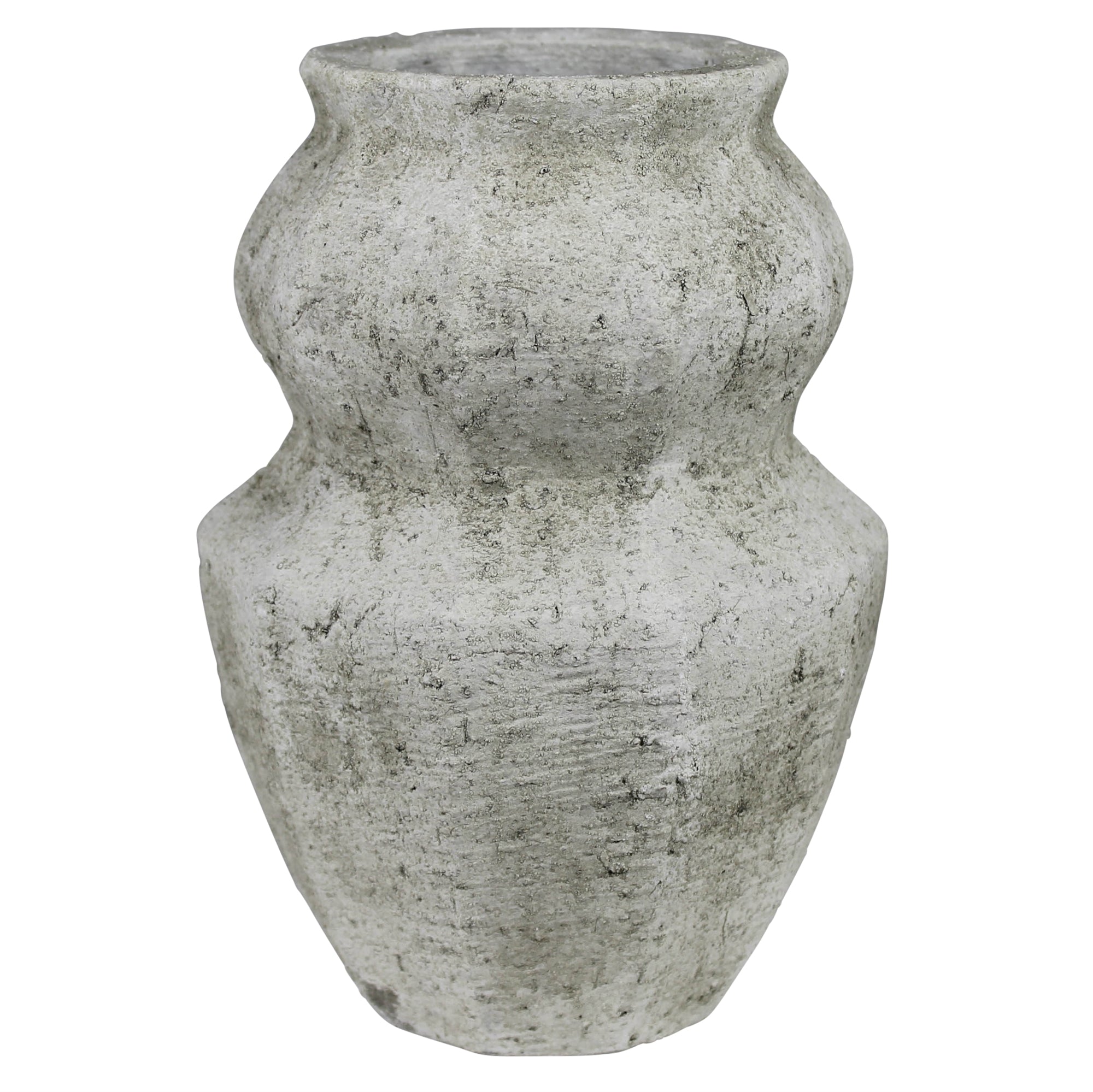Toullon Vase, White Cement - Lrg