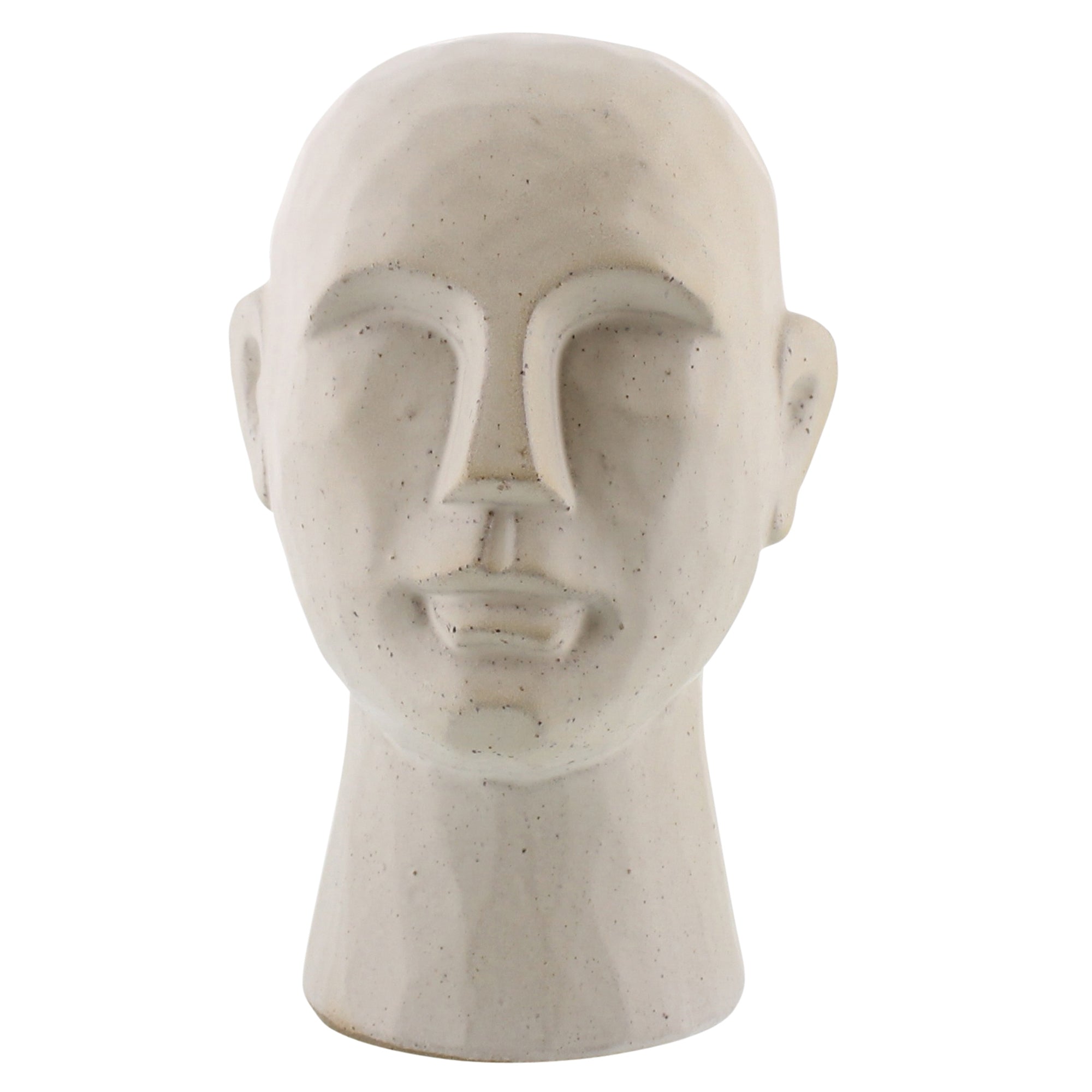 Gris Geometric Bust, Ceramic, White - Lrg - Matte White