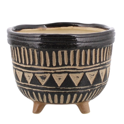 Apache Print Bowl - Med - Black & Natural