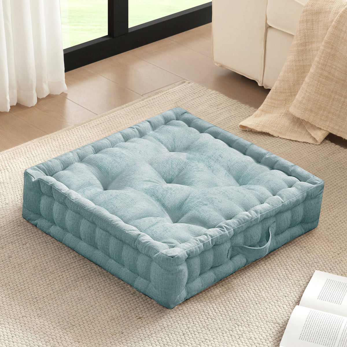 Poly Chenille Square Floor Pillow Cushion