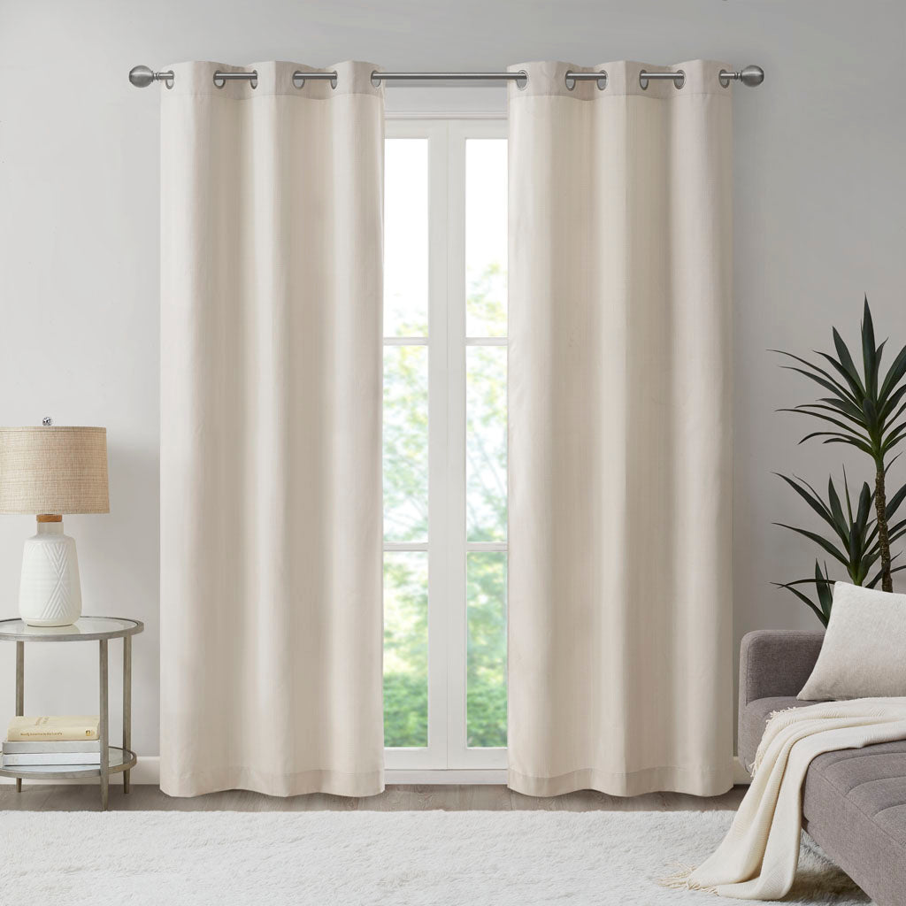 Galen Basketweave Total Blackout Roman Shade