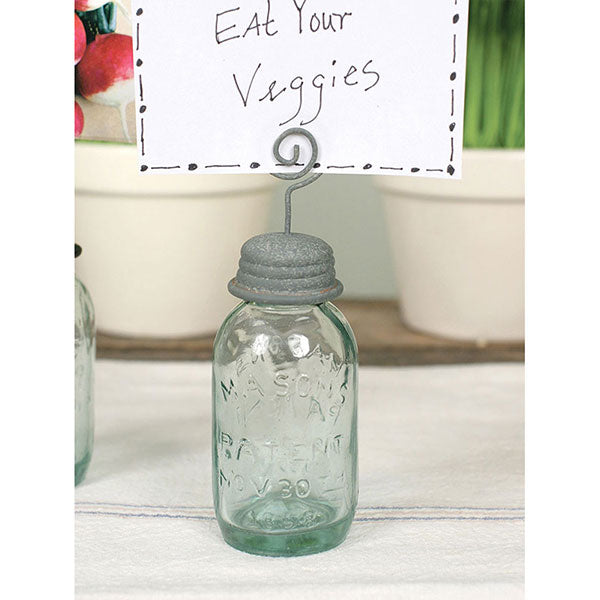 Mason Jar Place Card Holder (S/4)