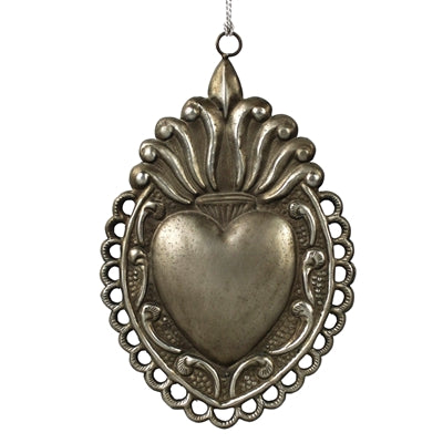 Sacred Heart, Antique Silver