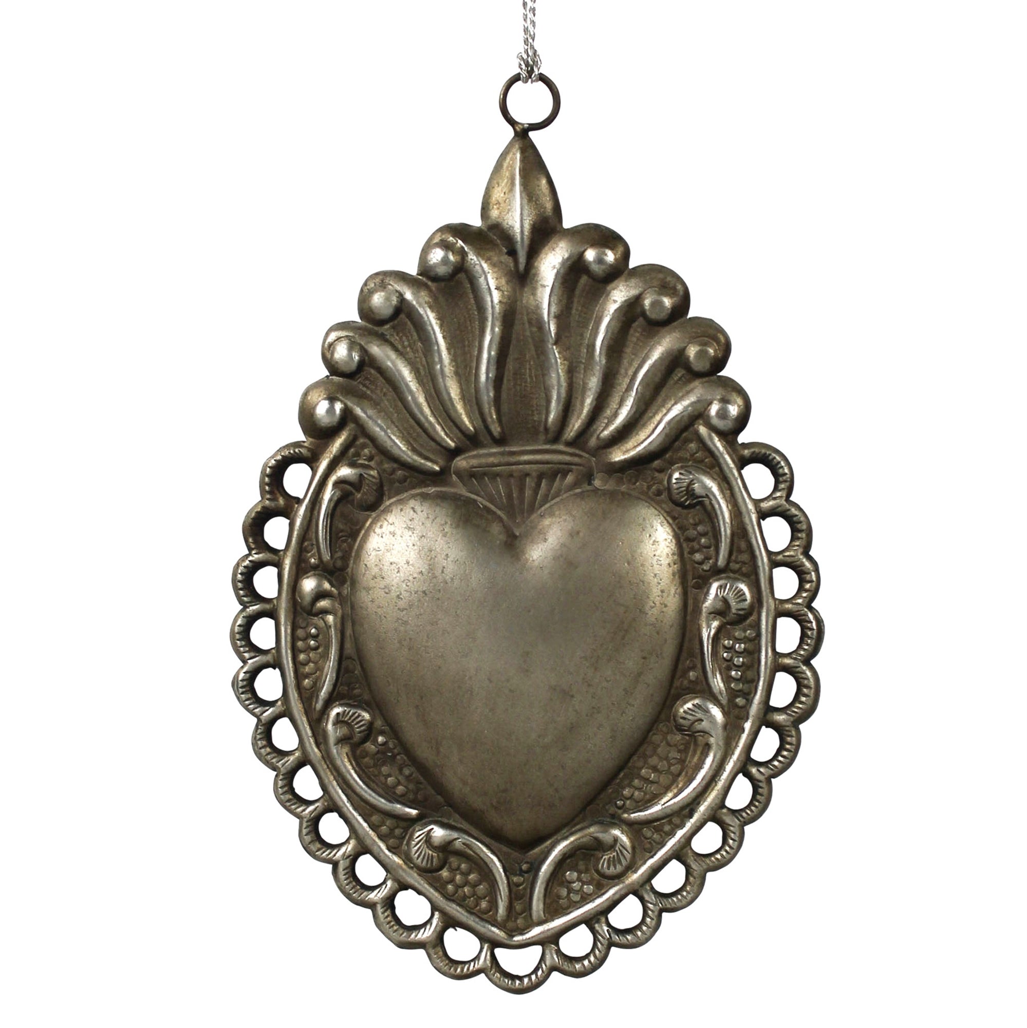 Sacred Heart, Antique Silver