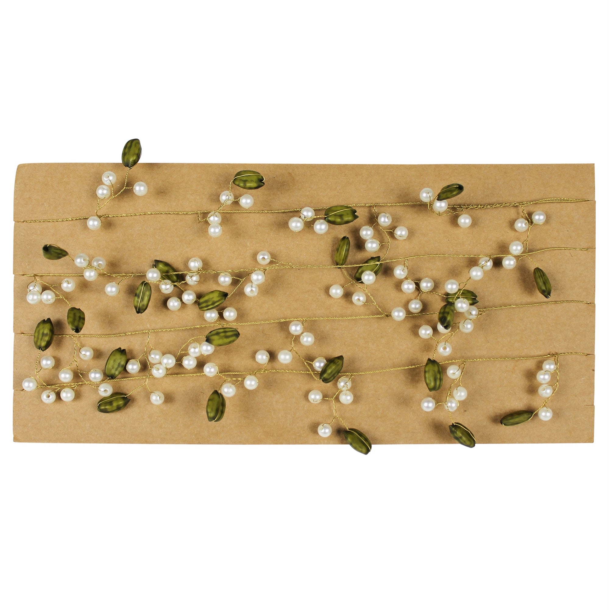 Garland with Pearls and Brass Leaves