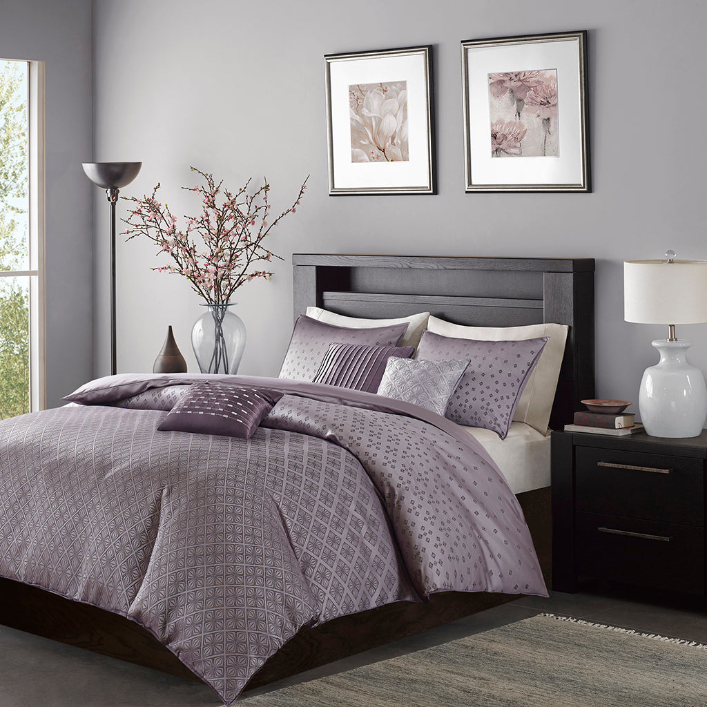 Biloxi 5 Piece Botanical Floral Seersucker Duvet Cover Set