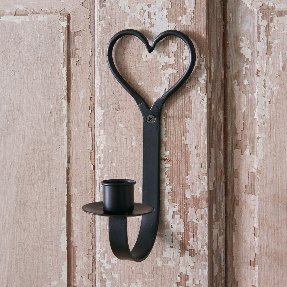 Primitive Heart Taper Candle Sconce (S/4)