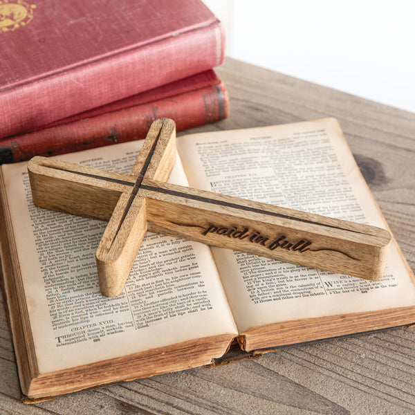 Paid In Full Wooden Cross