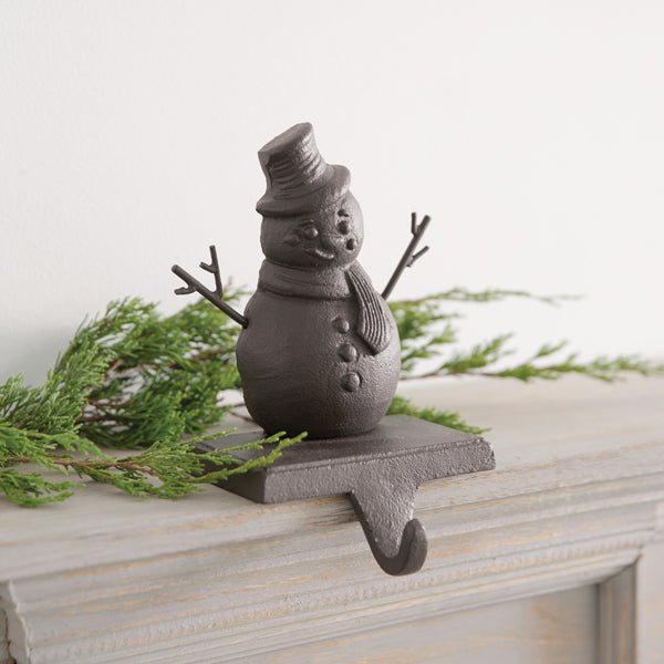 Cast Iron Child Snowman Stocking Holder