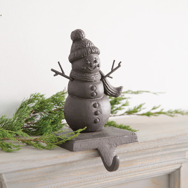 Cast Iron Mommy Snowman Stocking Holder
