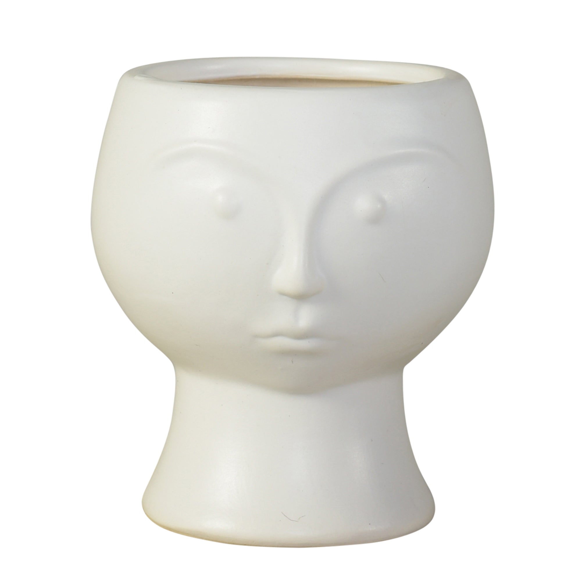 Rory Ceramic Face Vase, Matte White - Matte White