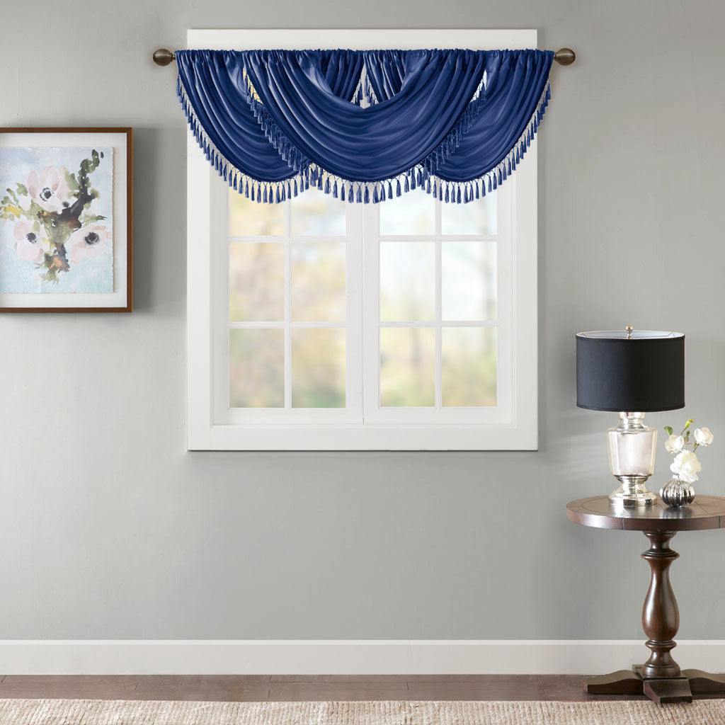 Elena Lightweight Faux Silk Valance With Beads