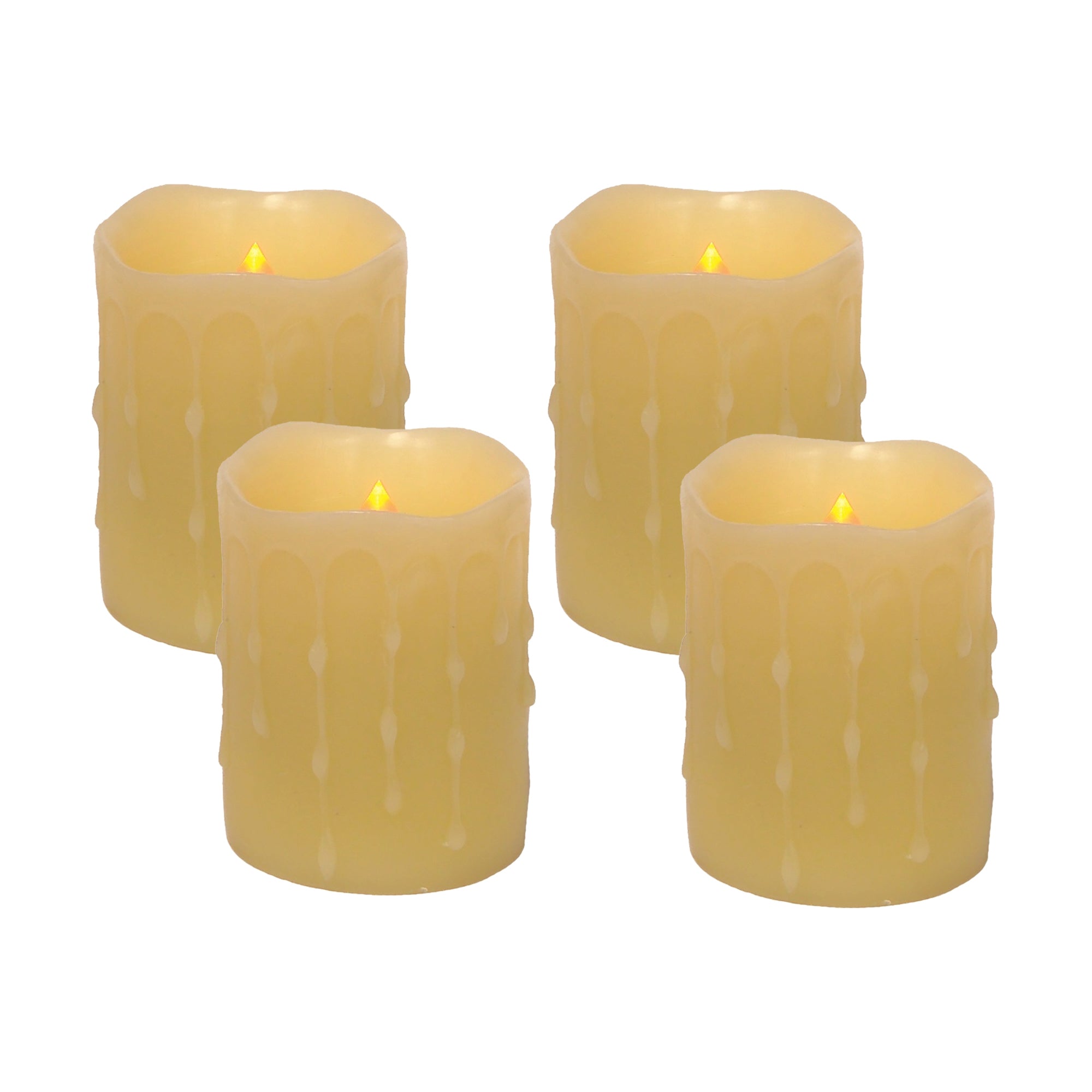 LED Dripping Wax Pillar Candles (Set of 4)