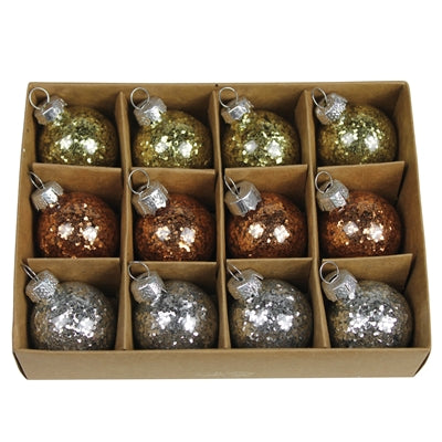Tiny Ornaments, Glitter - Box of 12