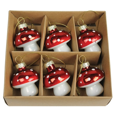 Mushroom Ornament - Box of 6