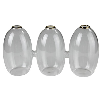 Vase Trio with Gold Rim