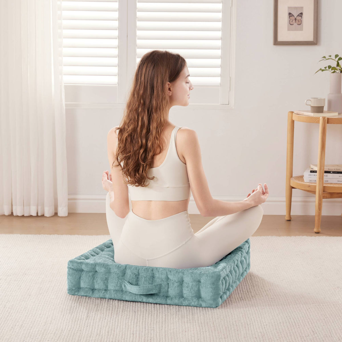 Poly Chenille Square Floor Pillow Cushion