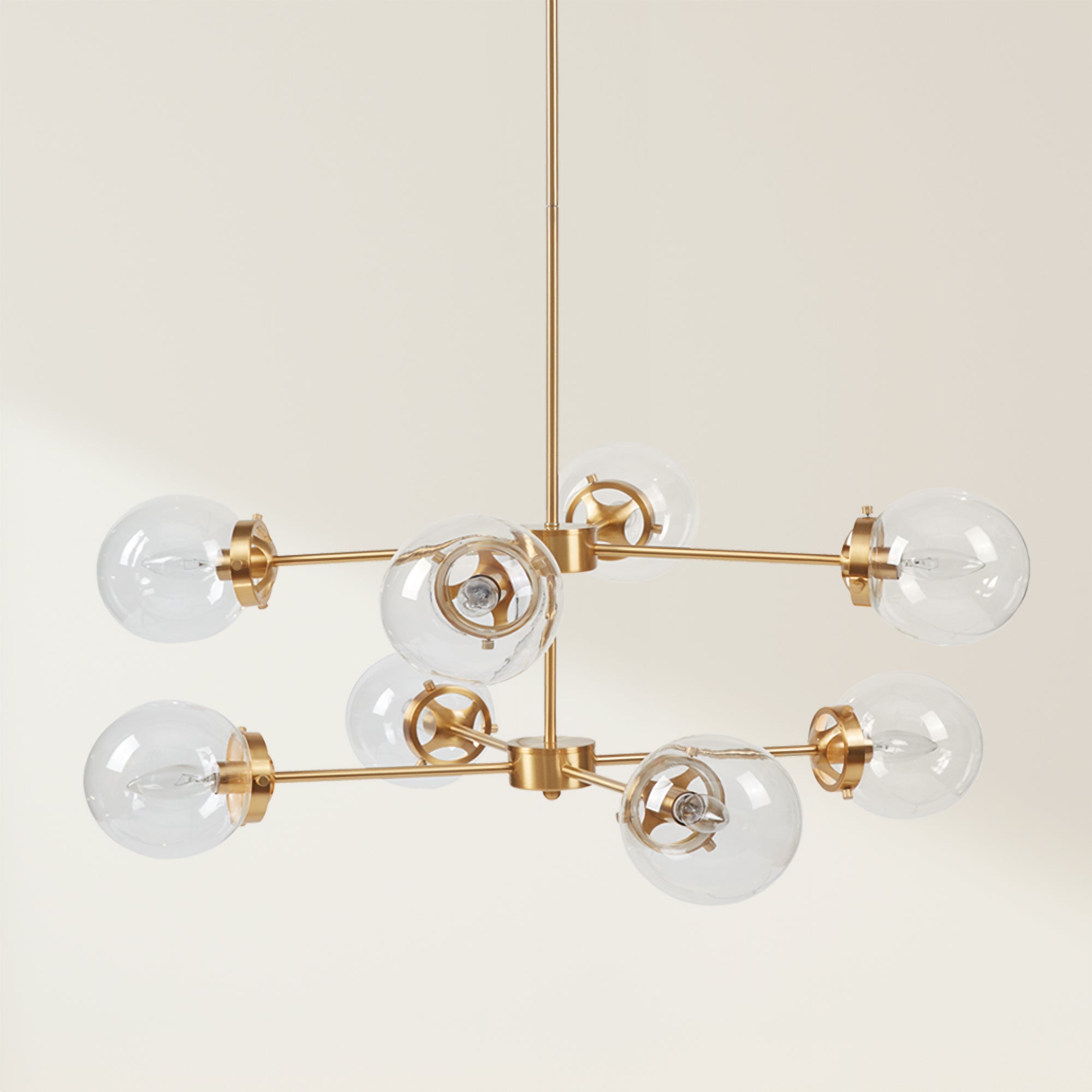 Calista 5-light Linear Chandelier with Textured Glass Shades