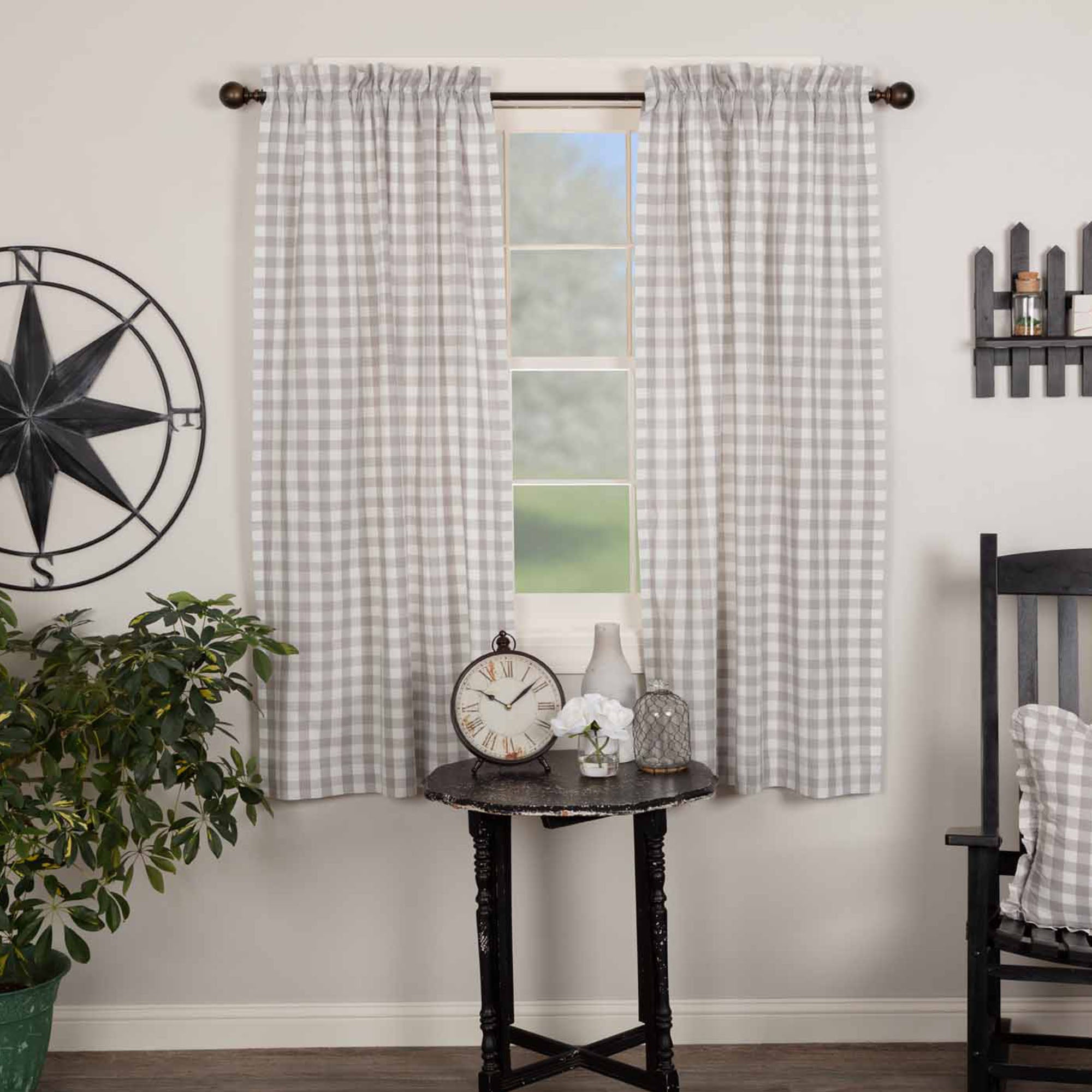 Annie Buffalo Grey Check Short Panel Set of 2