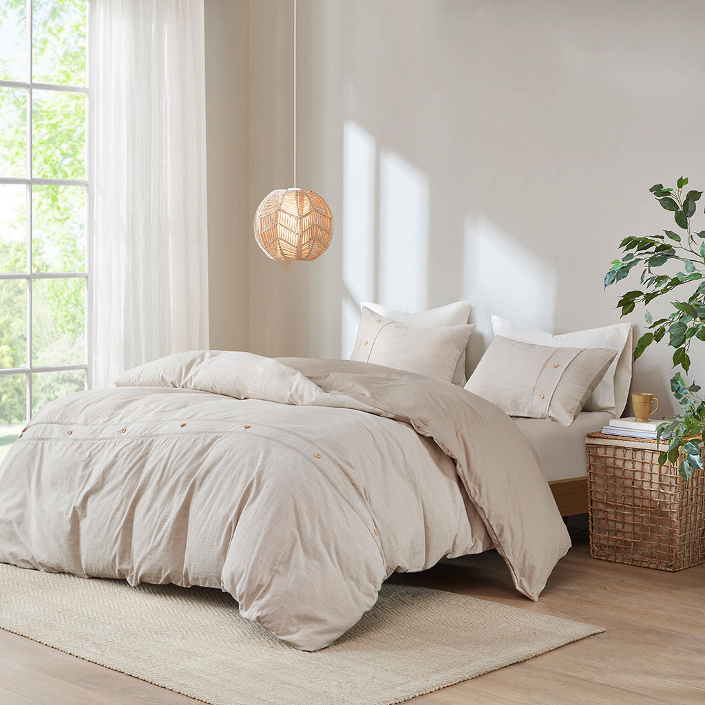 Dover 3 Piece Cotton and Rayon from Bamboo Blend Waffle Weave Duvet Cover Set