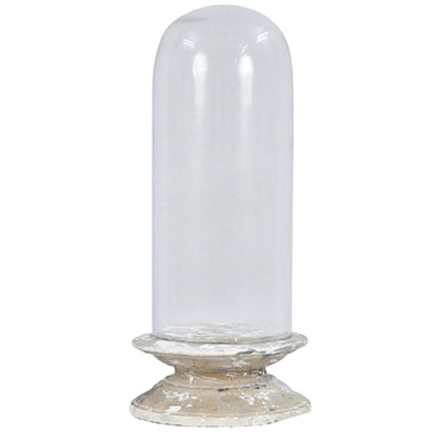 Arroyo Dome with Wood Base, White - Sm