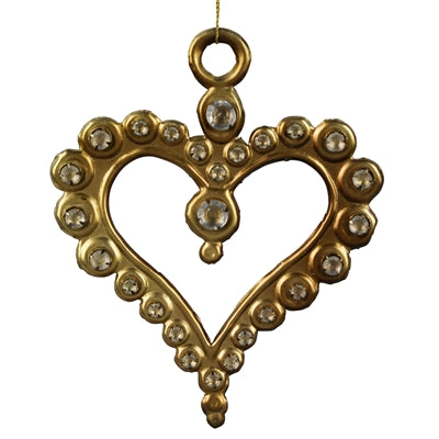 Heart Ornament, Antique Gold