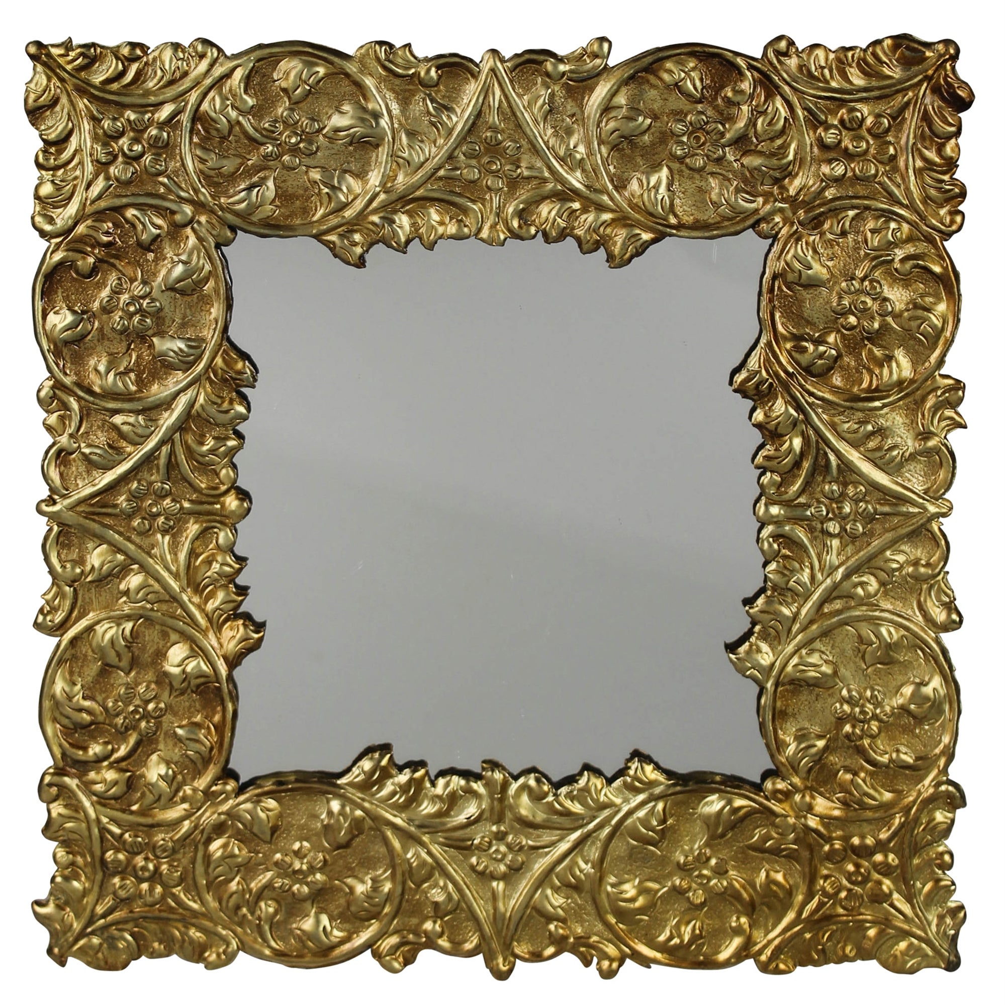 Metal Mirror, Antique Gold